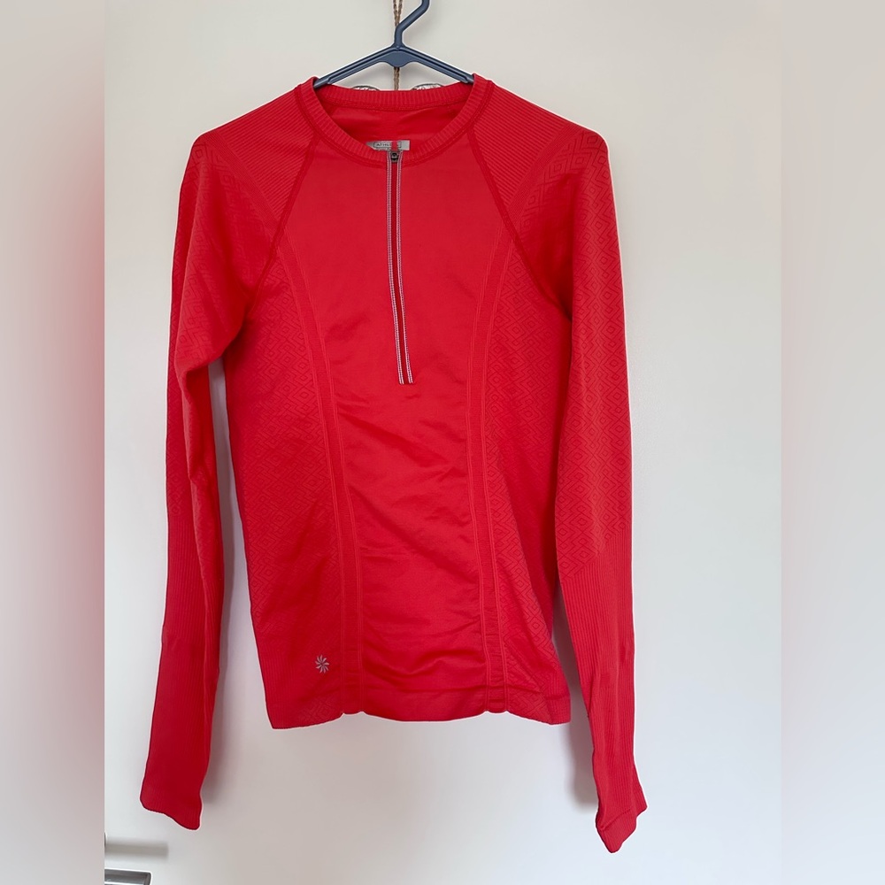 Athleta Vibrant orange/red Long Sleeve Top